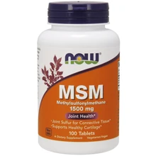 NOW Foods MSM 1500 mg 100 TABS Метилсульфонилметан Комплекс для суставов и связок: Тип MSM