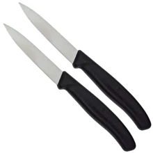 Набір ножів для овочів Victorinox SwissClassic Paring 8см чорний 2 шт (6.7603.B): Лезо нержавіюча сталь