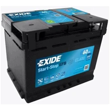 Exide EFB 6СТ-60 Євро (EL600): Ємність, Ач 60