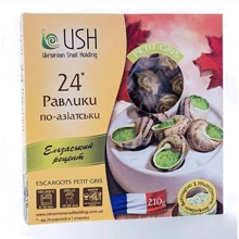 Улитки helix aspersa muller(escargot petit gris) в соусе по-Азиатски, замороженные, 210 г (WT3404): Вес нетто 210 г