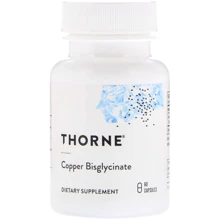 Thorne Research Copper Bisglycinate 60 Veg Caps Медь: Тип Медь