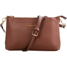 Женская сумка через плечо Amelie Galanti коричневая (A991457-dark-brown): Пол Женский