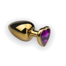Анальная пробка, Gold Heart Amethyst, L: Для кого Унисекс