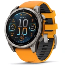 Смарт-часы Garmin Fenix 8 AMOLED 47mm Sapphire Titanium with Spark Orange/Graphite Silicone Band (010-02904-11): Дисплей 1.4" AMOLED (454x454) / Sapphire Crystal