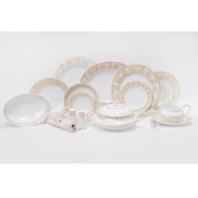 Столовый сервиз Столовый набор DPL White Lucien Gold 13637 (12 пер.) (86 пр.): undefined undefined
