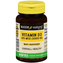 Mason Natural Vitamin D3 5000 ME Д3 50 мягких капсул: Тип Витамин D