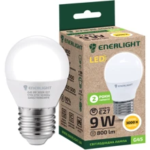 Светодиодная лампа LED ENERLIGHT G45 9Вт 3000K E27: Тип цоколя E27