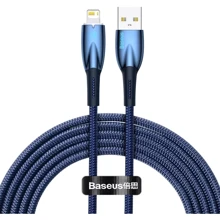 Кабель Baseus USB Cable to Lightning Glimmer Series Fast Charging Data 2.4A 2m Blue (CADH000303): Тип USB Cable - Lightning