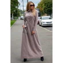 Платье FLFashion Амели ХПА 3123 50 пудровое повседневное длинное макси: Состав Эластан, Полиэстер