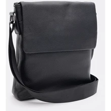 Сумка чоловіча планшет Borsa Leather чорна (K13658bl-black): Стать Мужской