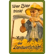 Табличка Nostalgic Art "Wer Bier trinkt hilft der..." (22198): Производитель Nostalgic Art