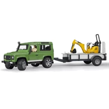 Ігровий набір Bruder Автомобіль Land Rover Defender з причепом, міні-екскаватором CAT та фігуркою (02593): Виробник Bruder