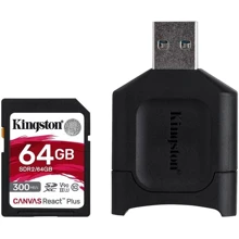 Карта памяти Kingston 64GB SDXC class 10 UHS-I U3 React Plus + USB card reader (MLPR2/64GB): Тип карты SDXC