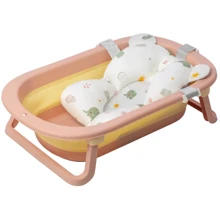 Ванна складана Babyhood Комфорт Плюс з термометром, рожева + гірка для купання (BH-328PY+E): Виробник Babyhood
