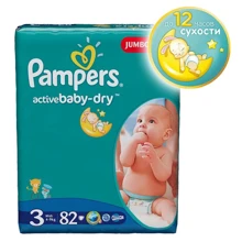PAMPERS Active Baby-Dry Midi (4-9 кг) Jumbo Pack 82: undefined undefined