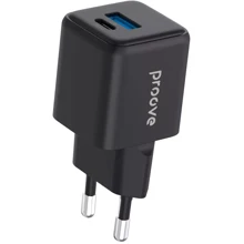 Зарядное устройство Proove Wall Charger USB+USB-C Pocket GaN Plus 25W Black (WCPG25111201): Особенности Power Delivery (PD), Быстрая зарядка, USB-C