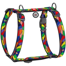 Шлея для собак анатомическая H-образная WAUDOG Nylon с QR-паспортом рисунок Витраж пластиковый фастекс S ширина 15 мм обхват шеи 30-40 см обхват груди 30-50 см (5617): Производитель WAUDOG