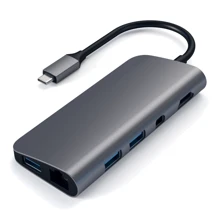 Адаптер Satechi Adapter USB-C to USB-C+3xUSB3.0+micro SD+SD+RJ45+HDMI+Mini DisplayPort Space Grey (ST-TCMM8PAM): Колір сірий