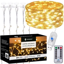 Гірлянда водоспад (штора) Springos 2 x 2 м 200 LED Pilot USB CL4020 Warm White: Виробник Springos