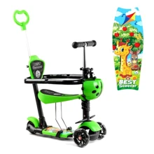 Самокат Best Scooter с защитным бампером зеленый (77099): Количество колес 3