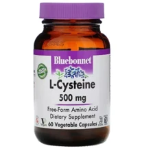 Bluebonnet Nutrition L-Cystein L-Цистеин 500 мг 60 вегетарианских капсул: Тип L-цистеин