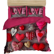 Комплект постільної білизни LightHouse Ranforce+3D LoveLove євро червоний (157OZ_2,0): Матеріал ранфорс