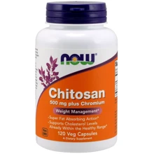 NOW Foods CHITOSAN 500 mg PLUS Сhromium 120 VCAPS Хитозан: Производитель NOW Foods