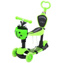 Самокат 5 в 1 iTrike JR 3-026-B Green: Количество колес 3