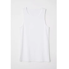 Майка H&M 3988148 L белая: Состав Хлопок