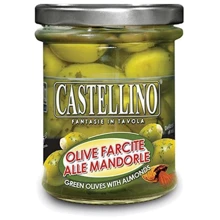 Оливки Castellino с миндалем 180 г (8010503052187): Вес нетто 180 г