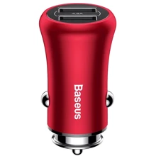 Зарядний пристрій Baseus USB Car Charger 2xUSB Gentleman Red (CCALL-GB09): Тип автомобільне