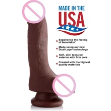 7 Inch Ultra Real Dual Layer Suction Cup Dildo - Medium Skin Tone фаллоимитатор 15x4.5 см, коричневый: Назначение Вагинальные