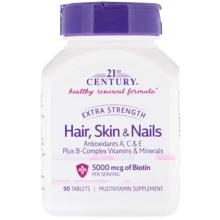 21st Century Hair, Skin & Nails Extra Strength 90 Tablets (CEN-27847): Тип мультивітаміни