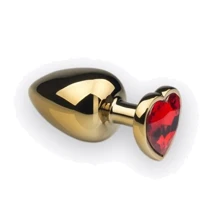 Анальная пробка, Gold Heart Ruby, M: Для кого Унисекс
