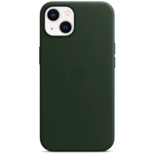 Чехол для iPhone Apple Leather Case with MagSafe Sequoia Green (MM173) for iPhone 13: Цвет зеленый