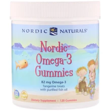 Nordic Naturals Nordic Omega-3 Gummies 120 Gummies Tangerine Treats Рыбий жир для детей со вкусом мандарина: Тип Омега 3
