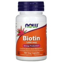 Now Foods Biotin 1000 mcg Біотин 100 веганських капсул: Форма випуску Капсулы