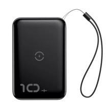 Внешний аккумулятор Baseus Power Bank 10000mAh Wireless Charger Mini S Black (PPXFF10W-01): Количество USB 2