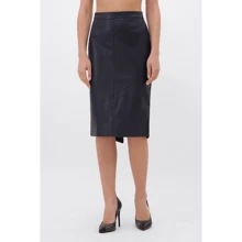 Спідниця FashionUp YUB-1082A-S 42 темно-синя олівець подовжена міді: Матеріал екокожа
