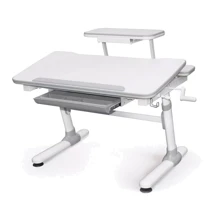 Стол Evo-kids Duke Grey с полкой (арт.Evo-501 G+полка Evo-513) - столешница белая / вставки серые: Тип Парта