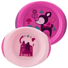 Набір тарілок Chicco Easy Feeding Pink (16002.10): Матеріал пластик