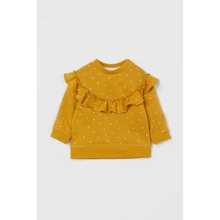 Свитшот H&M 2612-8730932 80 см горчичный: Пол Девочка