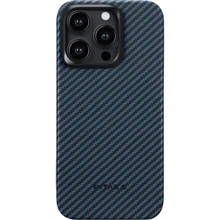Чехол для iPhone Pitaka MagEZ Case 4 Twill 1500D Black/Blue (KI1508P) for iPhone 15 Pro: Цвет синий