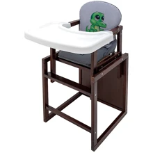Стульчик-трансформер Babyroom Пеппи тонированный серый/графит (крокодил) (681113): Тип трансформер