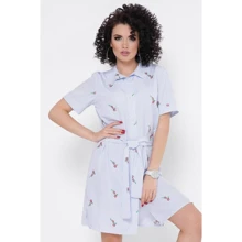 Платье FashionUp PL-1767C-44 44 голубое повседневное до середины бедра: Состав Хлопок