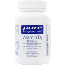 Pure Encapsulations Vitamin D3 1,000 МО 250 caps Вітамін D3 (PE-01348): Тип вітамін D