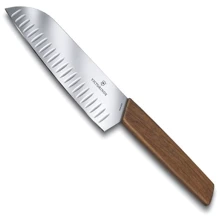 Кухонный нож Victorinox Swiss Modern Santoku 17 см Brown (69050.17KG): Лезвие нержавеющая сталь