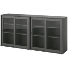 Стеллаж ІКЕА VIHALS 190х37х90 см прозрачное стекло (095.212.08): undefined undefined