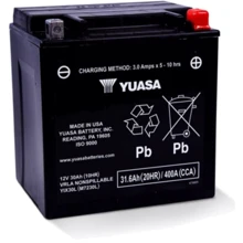 Автомобільний акумулятор Yuasa 12V 31.6Ah High Performance MF VRLA Battery AGM YIX30L-BS (заряджений): Ємність, Ач 31.6