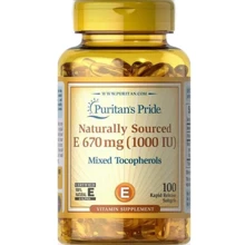 Puritan's Pride Natural Vitamin E mixed tocopherols 1000 IU Вітамін Е 100 гелевих капсул: Тип вітамін E